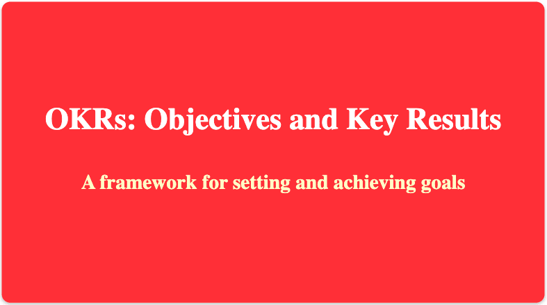 OKRs Objectives and Key Results image