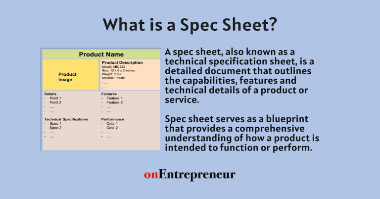 spec sheet meaning template
