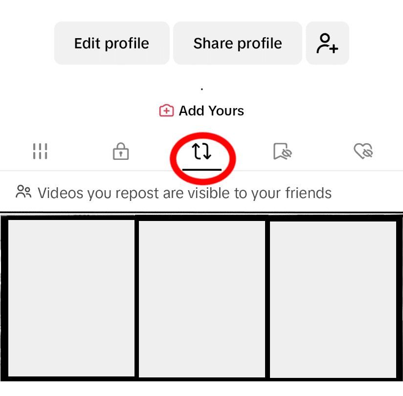 repost video section profile tiktok